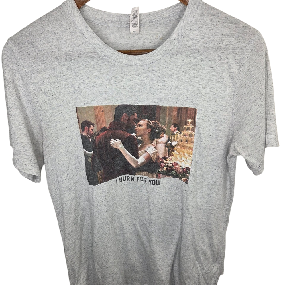 Bridgerton Season 1 I Burn For You Gray Tshirts Size Medium